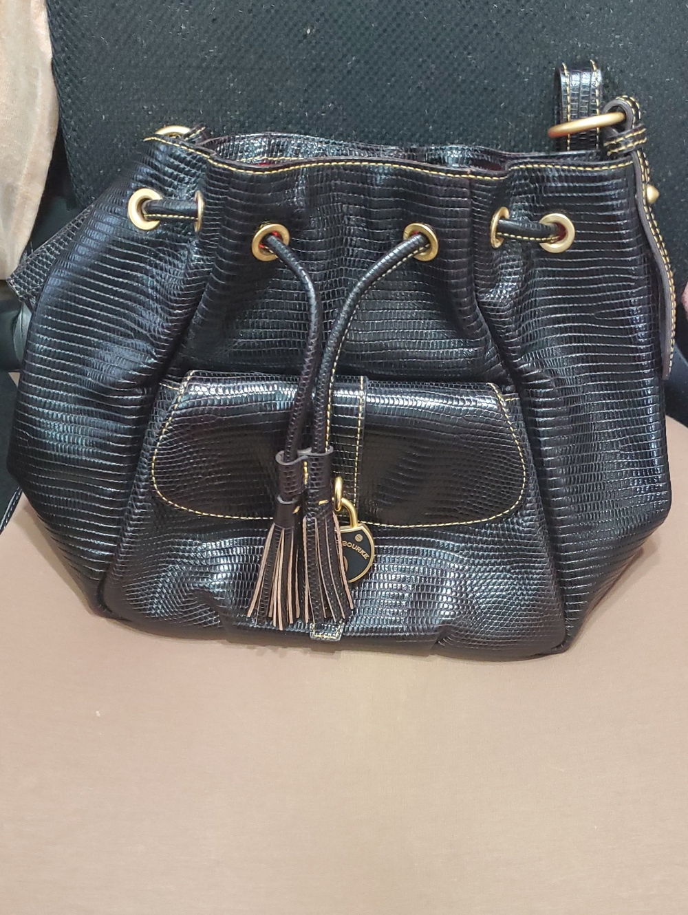Dooney Santorini Lizard Drawstring